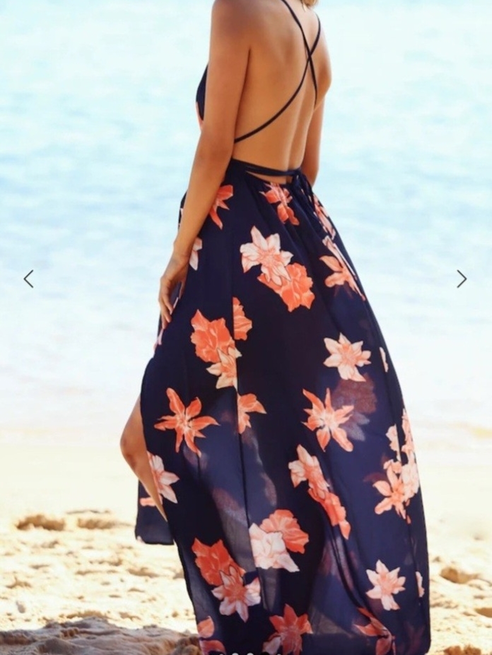 Hello Molly Navy Blue/Floral Maxi Dress NWT - Size 6 - Picture 2 of 6